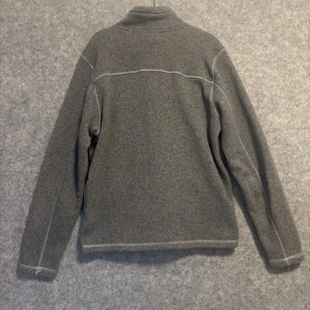The North Face Sweatshirt Mens Size Large Gray Fleece Pullover 1/4 Zip Mock Neck